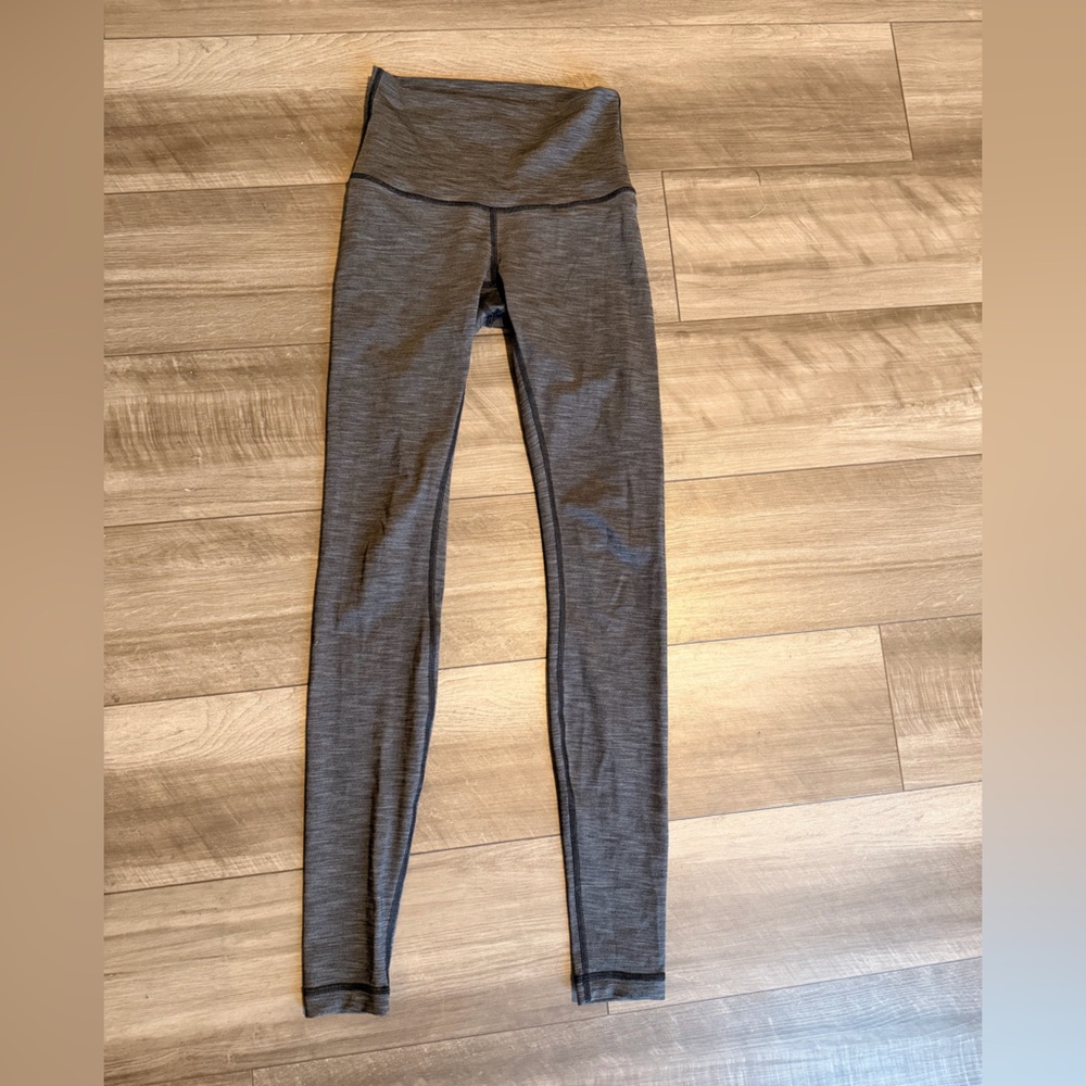 Lululemon Wunder Under High-Rise Leggings Heathered Gray Women’s Sz 4